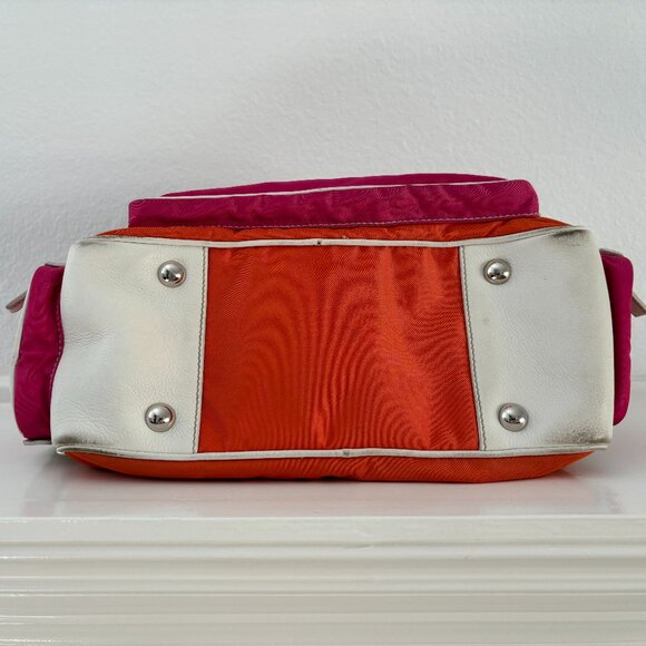 Prada Handbag - Arancio / Fuxia / White / Silver - Many Compartments - Picture 8 of 13
